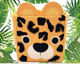 Leopard Tubbie storage box PDF SVG sewing pattern