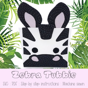 Zebra Tubbie storage box PDF SVG sewing pattern