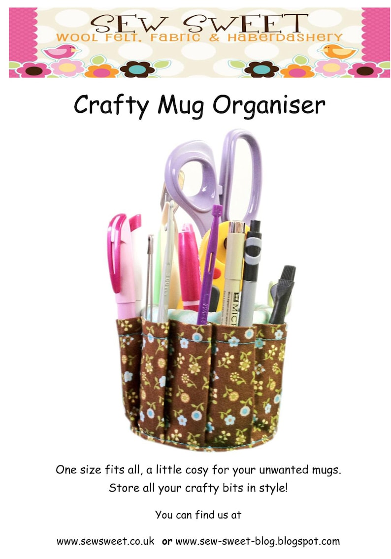 Crafty Mug Organiser PDF Pattern Craft Storage Desk Storage Etsy