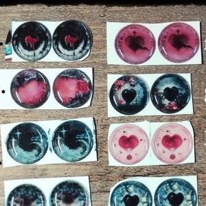 Ghotic-Hearts EYE CHIPS for Blythe dolls by Antique Shop Dolls