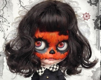 PATIENCE Primitive Pumpkin girl  Blythe custom doll ooak by Antique Shop Dolls