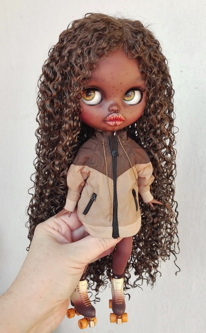SHONDRA African American Black girl Blythe custom doll ooak by Antique Shop Dolls