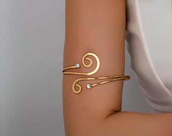 Pulseira de braço espiral: pulseira de metal ajustável para braço