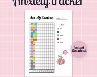Anxiety Tracker, Mental Health Journal – Daily Mood & Stress Tracker, Depression Log