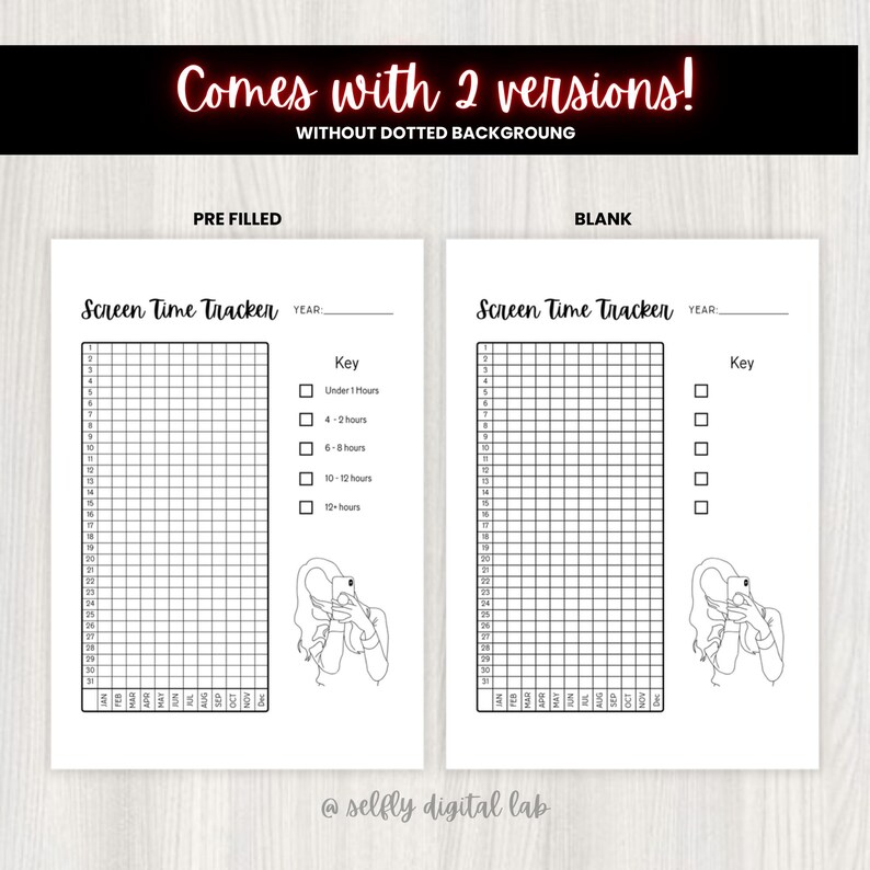 Screen Time Tracker Printable – Digital Detox Planner – Phone Usage Log ...