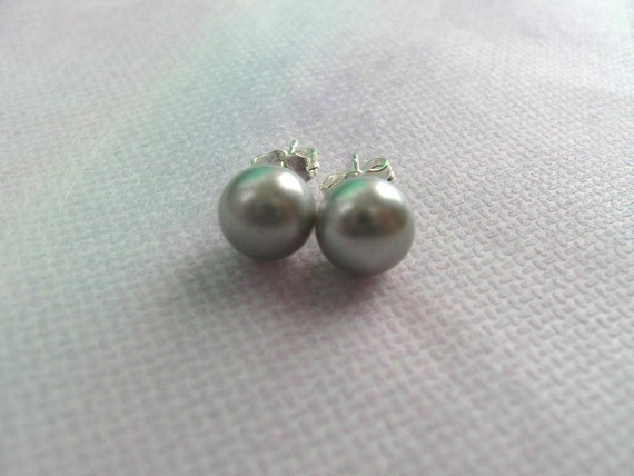 Boucles D'Oreilles Argent 925 Avec Perles Grises D'Eau Douce - Dangle (Pendantes) - Neuf Avec Étiquettes