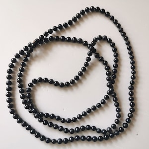 48 Inch Long 6-7mm Black Peacock Freshwater Pearl Rope Necklace