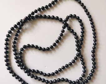 Collier corde de 12 pouces de long, 6-7 mm, paon noir, perles d'eau douce