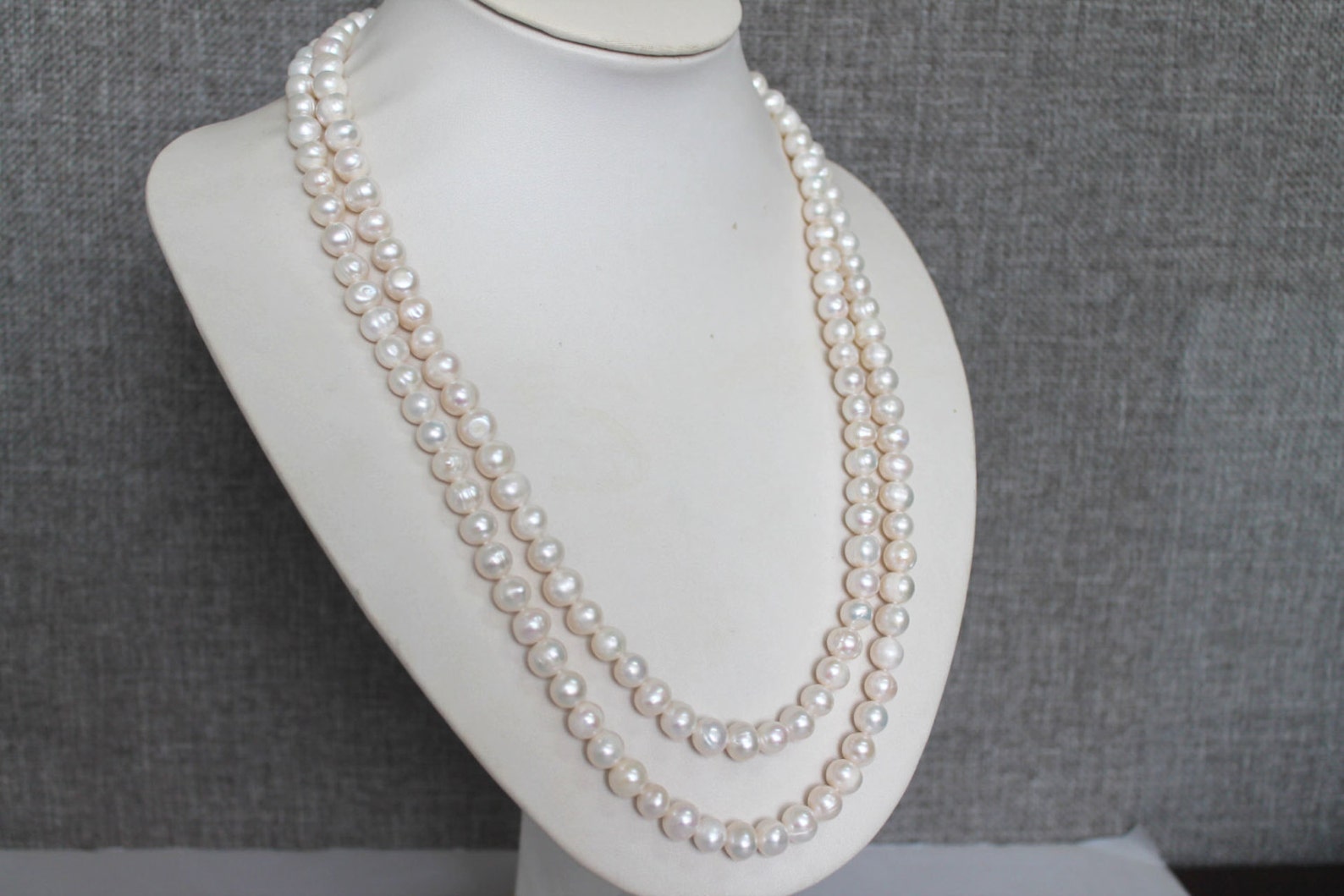 White 8-9mm Freshwater Pearl Rope Necklace - 48 Inch Long - Etsy