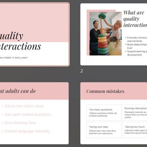Pacchetto formativo per il personale sulle interazioni di qualità / Risorsa per le riunioni del personale EYFS / Supporto per le pratiche della prima infanzia