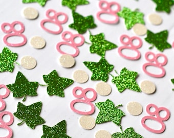 Pink and Green Sorority Confetti, Pretty Girl Chapter Confetti, Founders; Day Confetti,