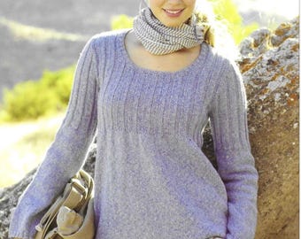 Grobstrick Tunika Muster PDF | Einfacher Anfänger Damen DK Tweed Pullover | Größen 10-20 | Sofort Download