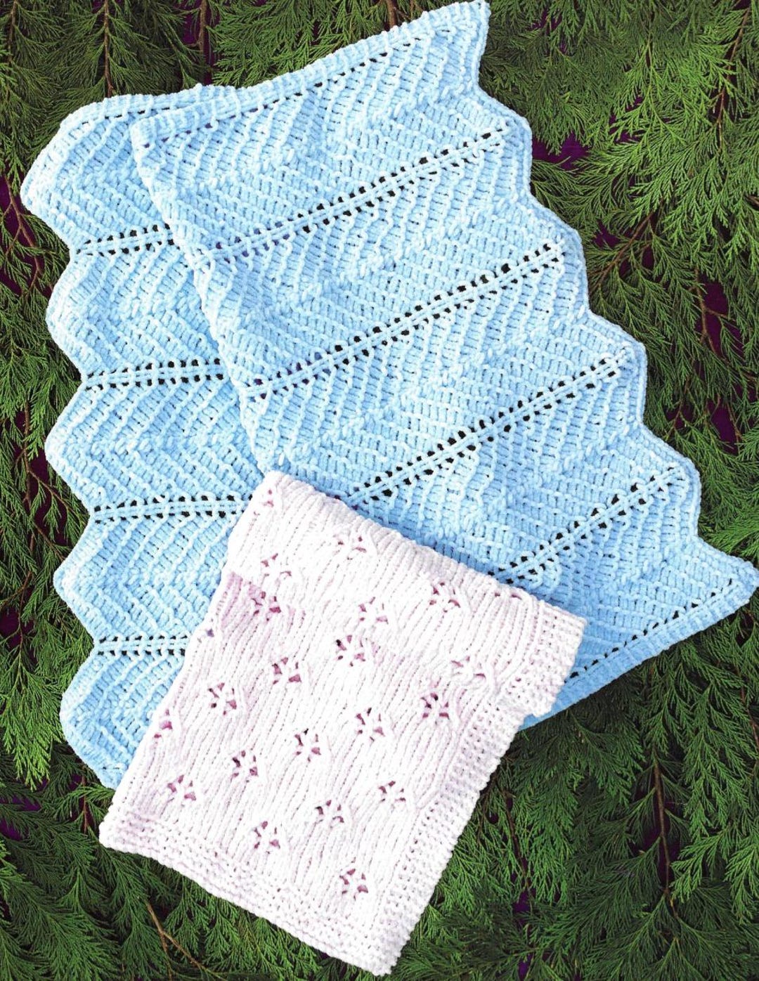 Beginner Baby Blanket Knitting Pattern PDF | 2-in-1 Flower Lace ...
