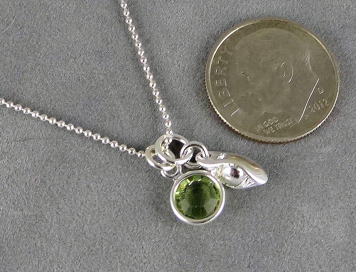 Personalized Pea in a Pod Birthstone Necklace Silver Custom Etsy