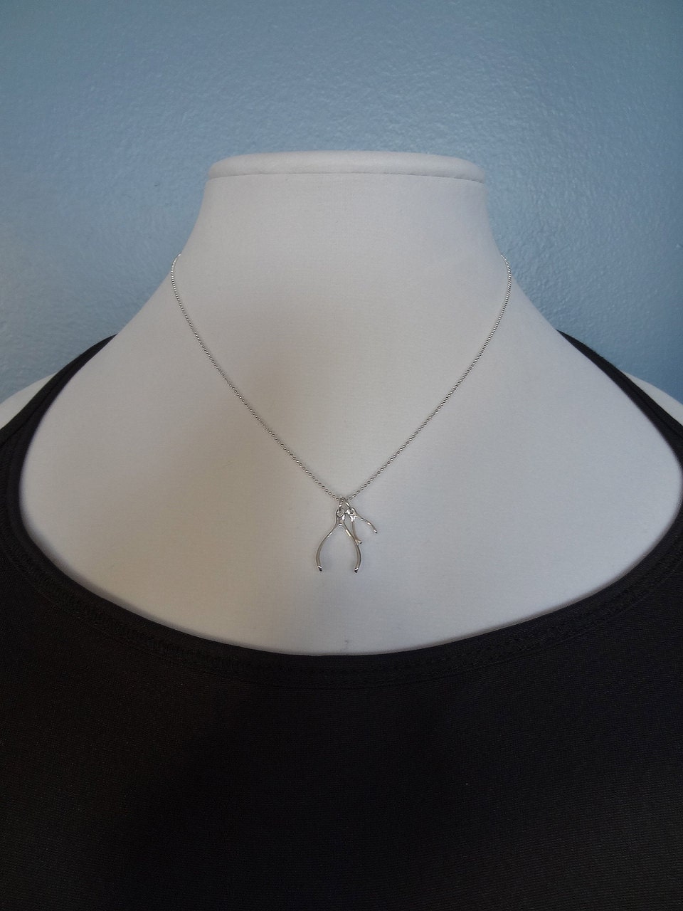 Sterling Double Wishbone Necklace Gift Idea New Mom Wife - Etsy