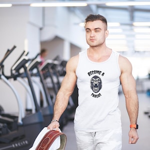 Gym Tank Top - Become a Threat, Body Building Tank, Pump Cover, Workout Apparel, Motivational , Gym lover gift, Unisex Heavy Cotton