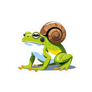 Snail Shelled Frog Stickers: Goblincore Laptop Decals