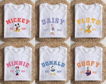 Retro Mickey And Friends Est Shirt, Disney Family Trip T-Shirt, Girls Trip Shirt, Disneyland Vacation Matching Shirts, Disney T-Shirts