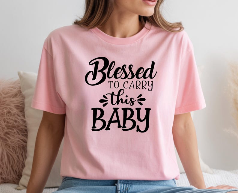 Funny Pregnant Shirt, Blessed to Carry This Baby Shirt, Christian New ...