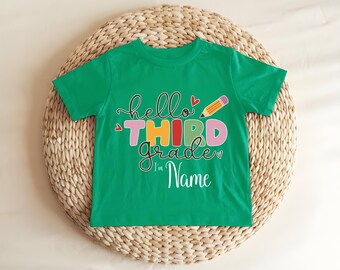 Hello Third Grade Shirt, Back to School Kids Shirt, 3rd Grade Shirt, First Day of School Shirt, Cute School T-Shirt, Hello 3rd Grade T-Shirt
