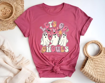 Lets Go Ghouls Shirt, Halloween Shirt, Ghost Halloween Shirt, Funny Ghost T-Shirt, Cute Ghost Shirt, Lets Go Ghouls Flower Women T-Shirt