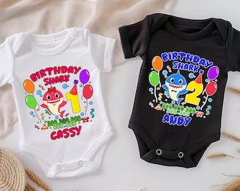 Personalized Birthday Shark Family Shirt, Birthday Shark Family Matching T-Shirt, Mommy Daddy Birthday Shirt, Birthday Party T-Shirt