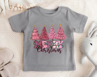 Pink Christmas Tree Shirt, Merry Christmas Family Shirt, Christmas Tree Shirt, Pink Christmas Tree Kids Shirt, Christmas Kids Sweatshirt