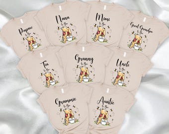 Pooh Family Shirts, Mommy To Bee, Pooh Bear Family Matching T-Shirts, Pooh Bear Pregnancy Announcement T-Shirts, Mom Dad Matching Gift Shirt