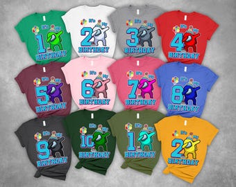 Personalized  Game Birthday T-Shirts, Custom Age Birthday Shirt, Birthday Boy and Girl Shirt, Toddler