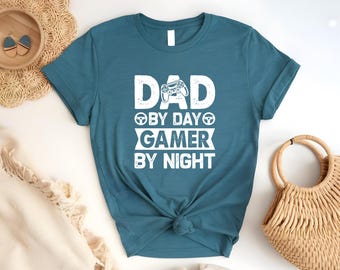 Dad By Day Gamer By Night Shirt, Dad Level Unlocked Gamer Shirt, Retro Gaming Gift, Father's Day Gift, Funny Daddy Gamer Shirt, Gamer Shirt