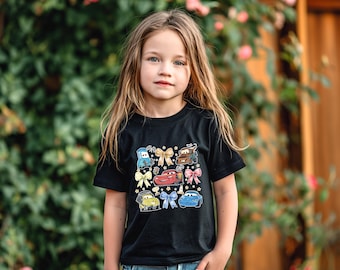 Coquette Bows Watercolor Disney Cars Shirt, Cars Kids Sweatshirt, Lightning McQueen and Tow Mater Shirt, Disney Family Matching Trip