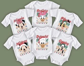 Disney Mickey and Friends Christmas Shirt, Disney Baby Bodysuit, Mickey Kids T-Shirts, Mickey and Friends Christmas Family Matching Shirts