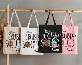 Disney Cruise Squad Tote Bag, Custom Disney Trip Bag, Walt Disney Family Cruising Bag, Cotton Tote Bag, Disney Matching Group Trip Tote Bag