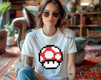 Super Mario Mushroom Game Kid shirt, Mario Mushroom Baby Bodysuit, Super Mario T-Shirt, Super Mario Women Shirt, Magic Mushroom T-Shirt