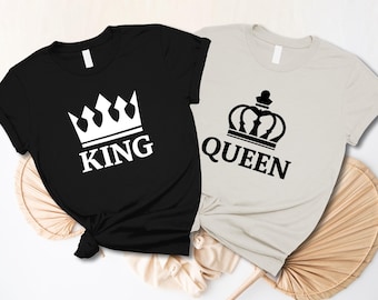 Honeymoon Shirts, King And Queen Shirt, King Shirt, Queen Shirt, Couple Shirts, Her King His Queen Shirt, Best Couple Shirts