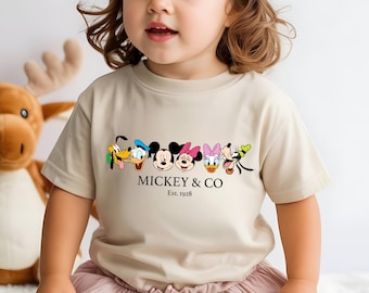 Mickey Est 1928 Kids T-Shirt, Mickey And Friends Group Shirt, Disney Trip Shirt, Disneyworld Family Matching Shirts, Disney Trip Outfit