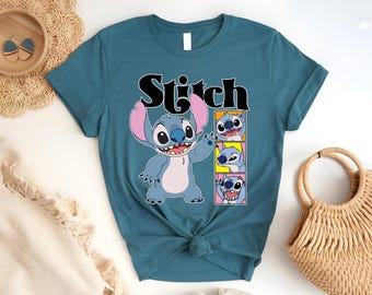 Stitch Family Vacation Shirt, Cute Alien Stitch Portraits T-Shirt, Magical Theme Park Trip Shirt, Funny Stitch Family Outfit, Disney Shirt