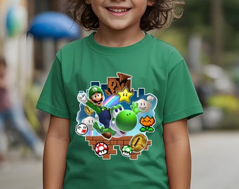 Super Mario Kids Shirt, Luigi Yoshi Toddler T-Shirt, Super Mario Family Matching Shirts, Luigi Kids Sweatshirt, Birthday Gift Shirt
