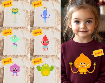 Custom Simple Characters T-Shirt, Characters Kids Shirt, Customized Characters Matching Family Shirt, Cute Simple Characters Baby Bodysuit