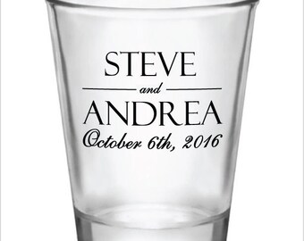 wedding shot glasses 144 custom 1 75oz wedding favor glass etsy