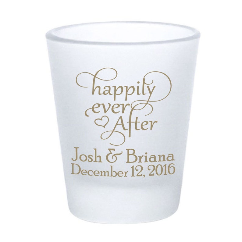 Wedding Favors Personalized Frosted Shot Glasses Happily Etsy