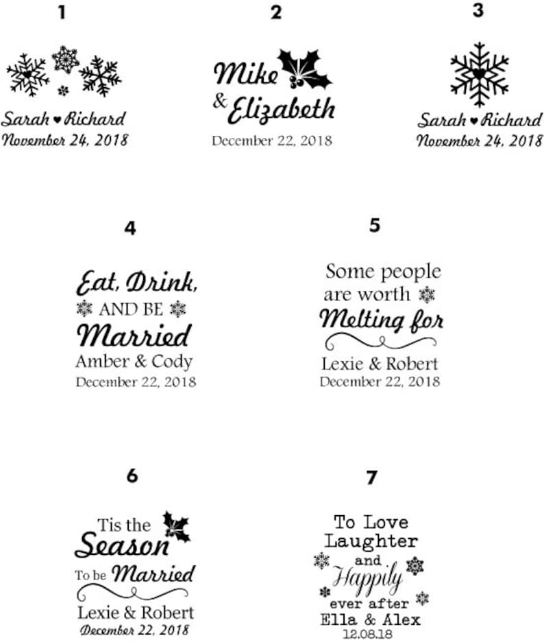 Winter wedding favors winter wedding snowflake wedding winter wedding shot glasses love laughter and happily ever after