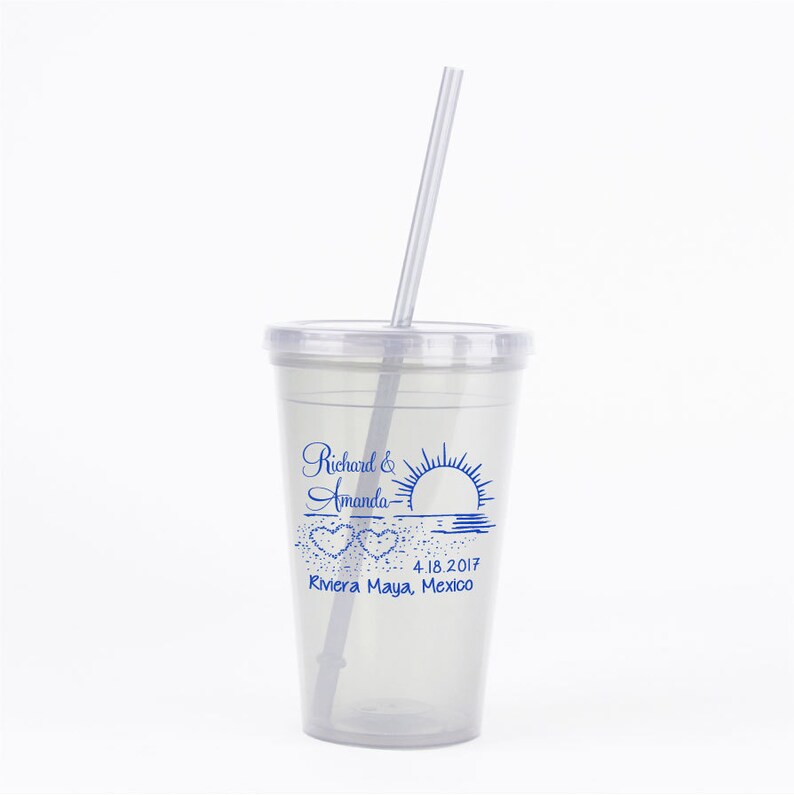 16oz double walled tumblers 60 pieces wedding cups Destination wedding favors beach wedding tumblers wedding favors