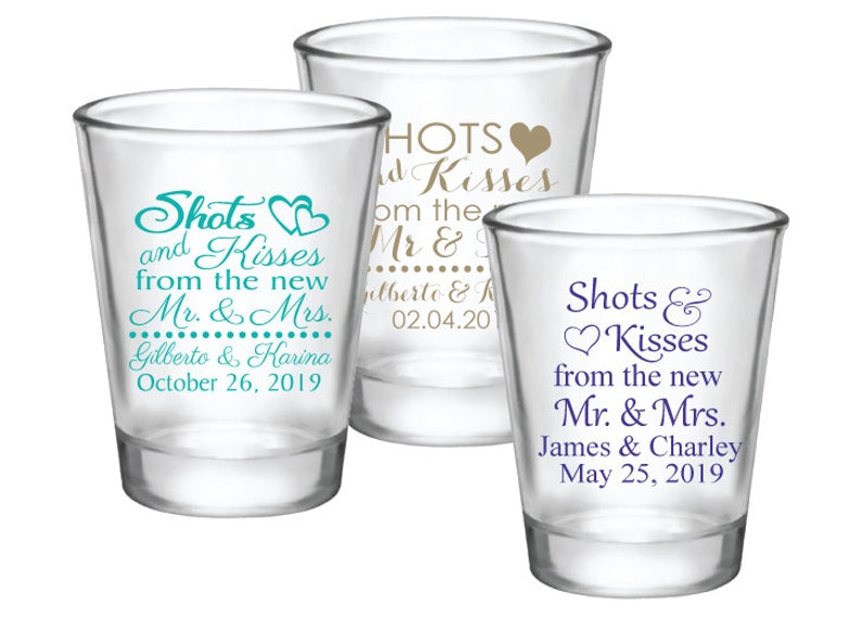 Wedding favors for guests personalized wedding shot glasses Etsy