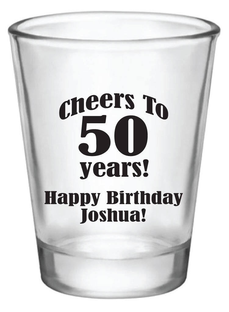50th birthday shot glasses 50th birthday party favors custom Etsy