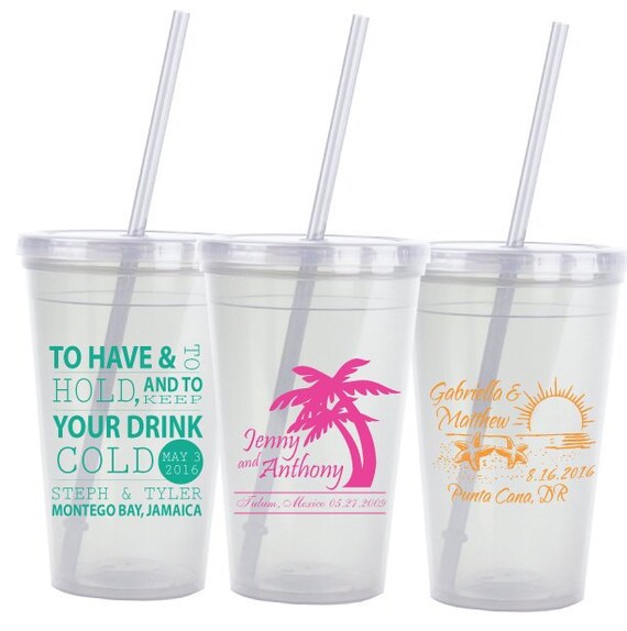 Beach Wedding Favors Destination Wedding Wedding Cups Etsy