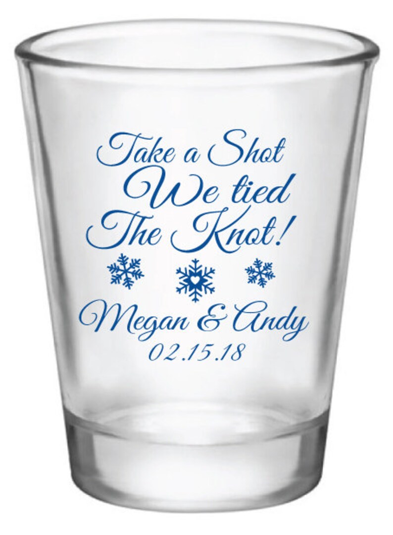 Winter Wedding Favors Take A Shot We Tied The Knot Etsy