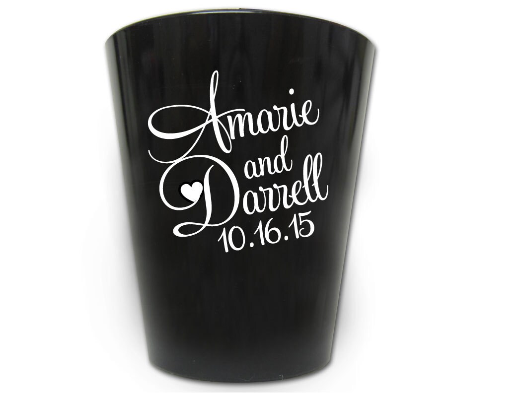 150 Wedding Favors Personalized Plastic Shot Glasses Custom Etsy