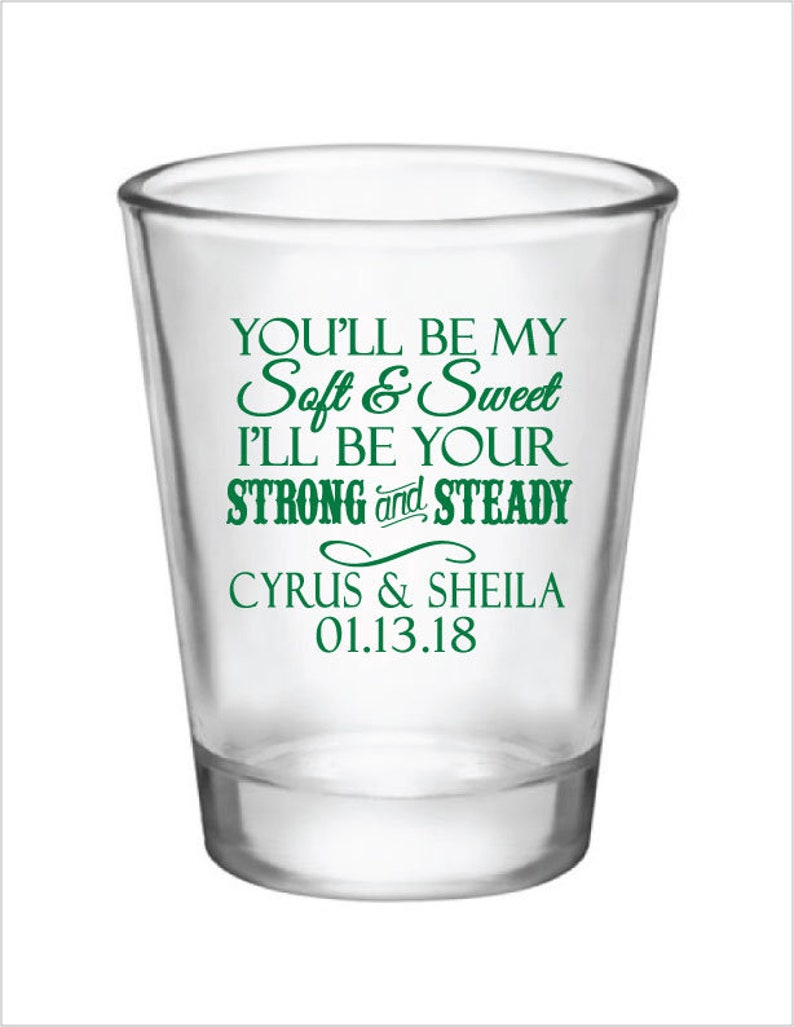 wedding shot glasses rustic wedding Country wedding favors wedding favors personalized 1.75oz shot glasses,