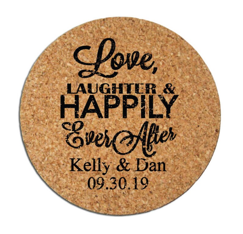 Wedding Favors Coasters Personalized Round Cork Drink Coasters Etsy
